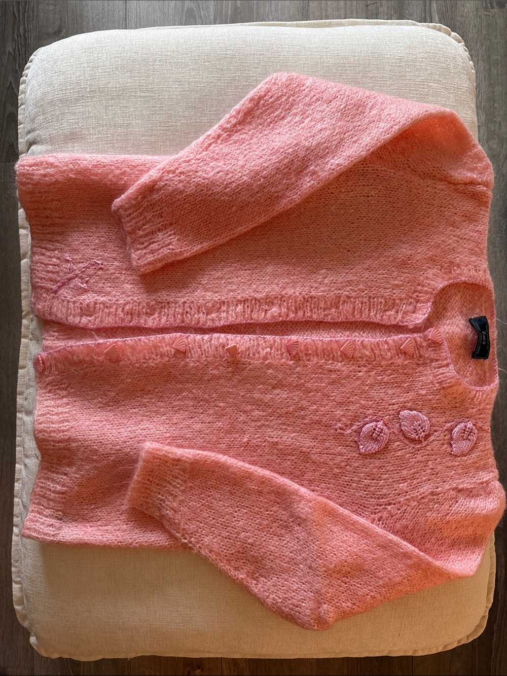 Zara Covent Garden Coral Pink Knit Cardigan